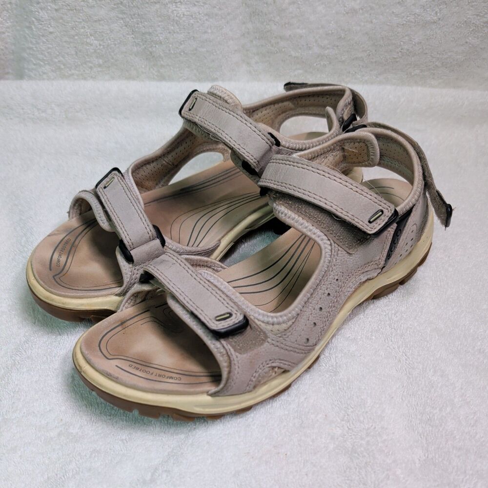 ECCO Offroad Lite Womens EU 41 US 10-10.5 Beige Leather Open Toe Hiking Strappy